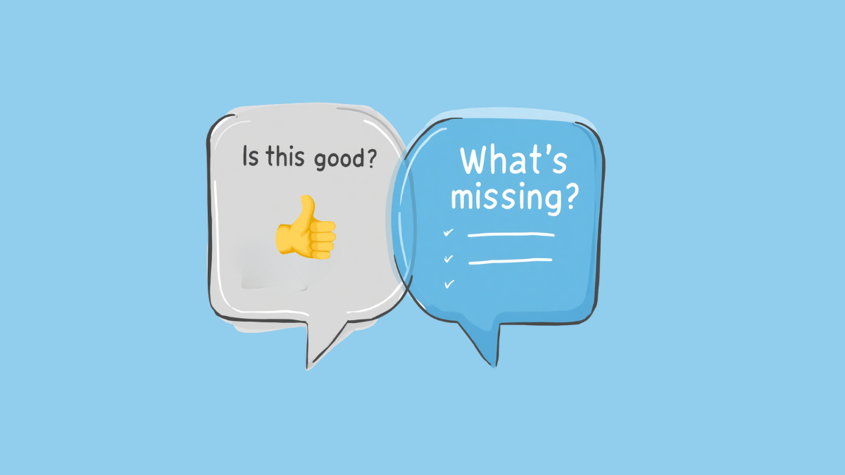 How to Use AI to Check Your Own Article Before Publishing 1 AI content audit concept comparing asking AI if writing is good versus asking what is missing